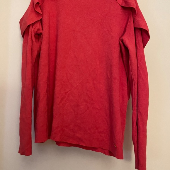 Calvin Klein Fuchsia Cold-Shoulder Ruffled Sweater XXL - Picture 4 of 4